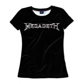 Женская футболка 3D с принтом Deth в Белгороде, 100% полиэфир ( синтетическое хлопкоподобное полотно) | прямой крой, круглый вырез горловины, длина до линии бедер | megadeth | мегадес