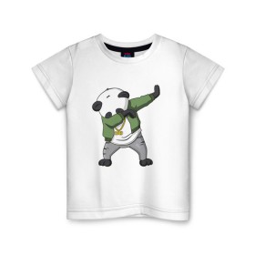 Детская футболка хлопок с принтом Panda dab в Белгороде, 100% хлопок | круглый вырез горловины, полуприлегающий силуэт, длина до линии бедер | dab | dab n dance | panda dab | панда