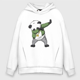 Мужское худи Oversize хлопок с принтом Panda dab в Белгороде, френч-терри — 70% хлопок, 30% полиэстер. Мягкий теплый начес внутри —100% хлопок | боковые карманы, эластичные манжеты и нижняя кромка, капюшон на магнитной кнопке | dab | dab n dance | panda dab | панда