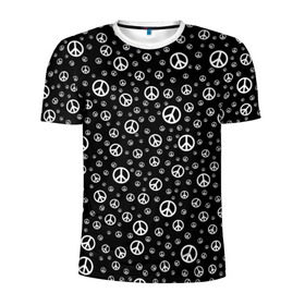 Мужская футболка 3D спортивная с принтом Peace Symbol в Белгороде, 100% полиэстер с улучшенными характеристиками | приталенный силуэт, круглая горловина, широкие плечи, сужается к линии бедра | love | peace | symbol | знак | любовь | мир | пацифик | пацифика | сигнал | символ | хиппи