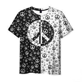 Мужская футболка 3D с принтом Peace Symbol в Белгороде, 100% полиэфир | прямой крой, круглый вырез горловины, длина до линии бедер | love | peace | symbol | знак | любовь | мир | пацифик | пацифика | сигнал | символ | хиппи