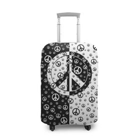 Чехол для чемодана 3D с принтом Peace Symbol в Белгороде, 86% полиэфир, 14% спандекс | двустороннее нанесение принта, прорези для ручек и колес | love | peace | symbol | знак | любовь | мир | пацифик | пацифика | сигнал | символ | хиппи