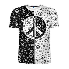 Мужская футболка 3D спортивная с принтом Peace Symbol в Белгороде, 100% полиэстер с улучшенными характеристиками | приталенный силуэт, круглая горловина, широкие плечи, сужается к линии бедра | Тематика изображения на принте: love | peace | symbol | знак | любовь | мир | пацифик | пацифика | сигнал | символ | хиппи