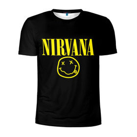 Мужская футболка 3D спортивная с принтом Nirvana в Белгороде, 100% полиэстер с улучшенными характеристиками | приталенный силуэт, круглая горловина, широкие плечи, сужается к линии бедра | Тематика изображения на принте: curt | nirvana | кобейн | курт | нирвана