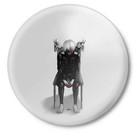Значок с принтом Tokyo Ghoul в Белгороде,  металл | круглая форма, металлическая застежка в виде булавки | anime | ghoul | tokyo | tokyo ghoul | гуль