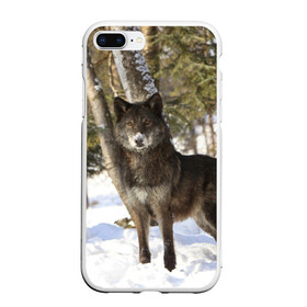 Чехол для iPhone 7Plus/8 Plus матовый с принтом Король леса в Белгороде, Силикон | Область печати: задняя сторона чехла, без боковых панелей | волки | животные | зима | зимние | картинки | снег | фото