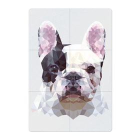 Магнитный плакат 2Х3 с принтом Низкополигональный пёс в Белгороде, Полимерный материал с магнитным слоем | 6 деталей размером 9*9 см | пес | полигон | французский бульдог
