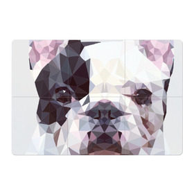 Магнитный плакат 3Х2 с принтом Низкополигональный пёс в Белгороде, Полимерный материал с магнитным слоем | 6 деталей размером 9*9 см | пес | полигон | французский бульдог