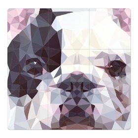 Магнитный плакат 3Х3 с принтом Низкополигональный пёс в Белгороде, Полимерный материал с магнитным слоем | 9 деталей размером 9*9 см | пес | полигон | французский бульдог