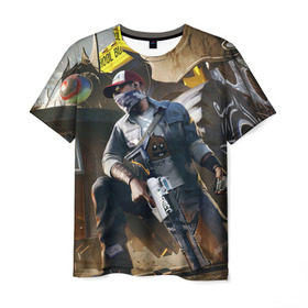 Мужская футболка 3D с принтом Watch Dogs 2 в Белгороде, 100% полиэфир | прямой крой, круглый вырез горловины, длина до линии бедер | watch dogs | watch dogs 2 | игры