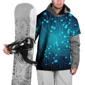 Накидка на куртку 3D с принтом SkyNet в Белгороде, 100% полиэстер |  | Тематика изображения на принте: бирюзовый | кибер | микросхема | яркий