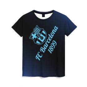 Женская футболка 3D с принтом FC Barcelonа в Белгороде, 100% полиэфир ( синтетическое хлопкоподобное полотно) | прямой крой, круглый вырез горловины, длина до линии бедер | barcelona | barsa | барса | барселона | футбол