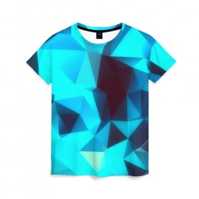 Женская футболка 3D с принтом abstraction blue в Белгороде, 100% полиэфир ( синтетическое хлопкоподобное полотно) | прямой крой, круглый вырез горловины, длина до линии бедер | 
