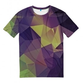 Мужская футболка 3D с принтом Грани абстракции в Белгороде, 100% полиэфир | прямой крой, круглый вырез горловины, длина до линии бедер | абстракция | бумага | геометрия | грани | изгиб | линии | оптические | полигоны | полосы | постель | розовый | сочетания | текстура | треугольники