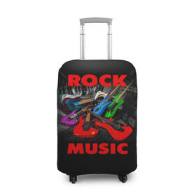 Чехол для чемодана 3D с принтом Rock music в Белгороде, 86% полиэфир, 14% спандекс | двустороннее нанесение принта, прорези для ручек и колес | гитара | музыка | рок | рокер | электрогитара