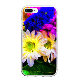 Чехол для iPhone 7Plus/8 Plus матовый с принтом Райские цветы в Белгороде, Силикон | Область печати: задняя сторона чехла, без боковых панелей | Тематика изображения на принте: color | колорит | лепестки | цвет | цветок | цветочки | цветы