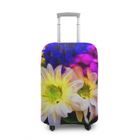 Чехол для чемодана 3D с принтом Райские цветы в Белгороде, 86% полиэфир, 14% спандекс | двустороннее нанесение принта, прорези для ручек и колес | color | колорит | лепестки | цвет | цветок | цветочки | цветы