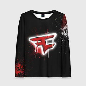 Женский лонгслив 3D с принтом cs:go - Faze clan (Black collection) в Белгороде, 100% полиэстер | длинные рукава, круглый вырез горловины, полуприлегающий силуэт | black | clan | csgo | faze | ксго | фейз