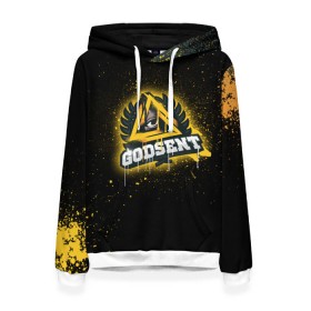 Женская толстовка 3D с принтом cs:go - Godsent (Black collection) в Белгороде, 100% полиэстер  | двухслойный капюшон со шнурком для регулировки, мягкие манжеты на рукавах и по низу толстовки, спереди карман-кенгуру с мягким внутренним слоем. | Тематика изображения на принте: black | csgo | godsent | годсент | ксго