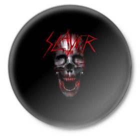 Значок с принтом Skull в Белгороде,  металл | круглая форма, металлическая застежка в виде булавки | slayer | слейер