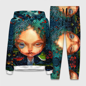 Женский костюм 3D (с толстовкой) с принтом Fantasy art в Белгороде,  |  | art | bright | bubbles | color | colors | face | fish | girl | painting | pattern | patterns | water | вода | девушка | искусство | картина | краски | лицо | орнамент | пузыри | рыбы | творчество | узоры | цвет | яркие