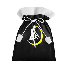 Подарочный 3D мешок с принтом Сейлор Мун в Белгороде, 100% полиэстер | Размер: 29*39 см | Тематика изображения на принте: logo | moon | девушка | детство | желтый | луна | мультик | мультики | черный