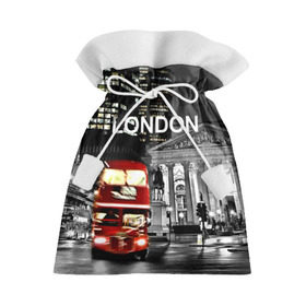 Подарочный 3D мешок с принтом Улицы Лондона в Белгороде, 100% полиэстер | Размер: 29*39 см | Тематика изображения на принте: bus | city | england | evening | lights | london | night | street | two storey | united kingdom | автобус | англия | великобритания | вечер | город | двухэтажный | лондон | ночь | огни | улица