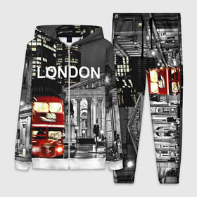 Женский костюм 3D с принтом Улицы Лондона в Белгороде,  |  | bus | city | england | evening | lights | london | night | street | two storey | united kingdom | автобус | англия | великобритания | вечер | город | двухэтажный | лондон | ночь | огни | улица