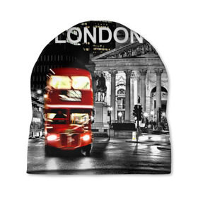 Шапка 3D с принтом Улицы Лондона в Белгороде, 100% полиэстер | универсальный размер, печать по всей поверхности изделия | bus | city | england | evening | lights | london | night | street | two storey | united kingdom | автобус | англия | великобритания | вечер | город | двухэтажный | лондон | ночь | огни | улица