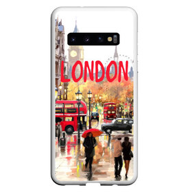 Чехол для Samsung Galaxy S10 с принтом Улицы Лондона в Белгороде, Силикон | Область печати: задняя сторона чехла, без боковых панелей | Тематика изображения на принте: england | london | united kingdom | англия | великобритания | город | лондон