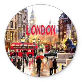 Коврик круглый с принтом Улицы Лондона в Белгороде, резина и полиэстер | круглая форма, изображение наносится на всю лицевую часть | england | london | united kingdom | англия | великобритания | город | лондон