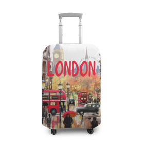 Чехол для чемодана 3D с принтом Улицы Лондона в Белгороде, 86% полиэфир, 14% спандекс | двустороннее нанесение принта, прорези для ручек и колес | england | london | united kingdom | англия | великобритания | город | лондон