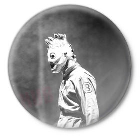 Значок с принтом Кори Тейлор в Белгороде,  металл | круглая форма, металлическая застежка в виде булавки | slipknot | слипкнот