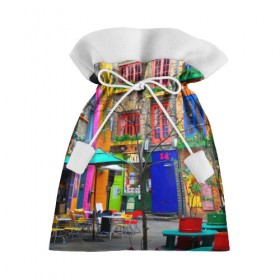 Подарочный 3D мешок с принтом Улицы Лондона в Белгороде, 100% полиэстер | Размер: 29*39 см | Тематика изображения на принте: bright | city | color | courtyard | england | london | paint | street | united kingdom | англия | великобритания | город | дворик | краски | лондон | улица | цвет | яркие