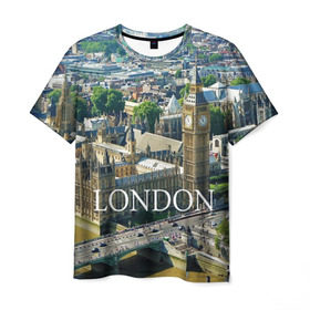 Мужская футболка 3D с принтом Улицы Лондона в Белгороде, 100% полиэфир | прямой крой, круглый вырез горловины, длина до линии бедер | Тематика изображения на принте: city | england | london | united kingdom | англия | великобритания | город | лондон