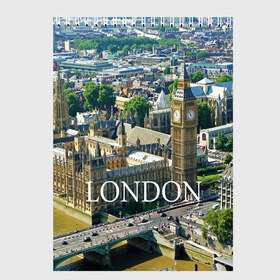 Скетчбук с принтом Улицы Лондона в Белгороде, 100% бумага
 | 48 листов, плотность листов — 100 г/м2, плотность картонной обложки — 250 г/м2. Листы скреплены сверху удобной пружинной спиралью | city | england | london | united kingdom | англия | великобритания | город | лондон