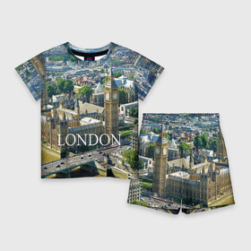 Детский костюм с шортами 3D с принтом Улицы Лондона в Белгороде,  |  | city | england | london | united kingdom | англия | великобритания | город | лондон