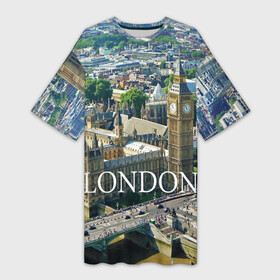 Платье-футболка 3D с принтом Улицы Лондона в Белгороде,  |  | city | england | london | united kingdom | англия | великобритания | город | лондон