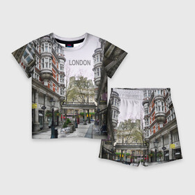 Детский костюм с шортами 3D с принтом Улицы Лондона в Белгороде,  |  | boulevard | city | england | london | street | united kingdom | англия | бульвар | великобритания | город | лондон | улица