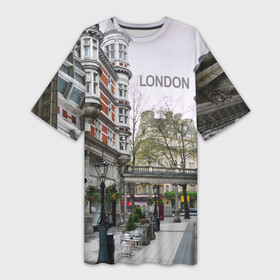 Платье-футболка 3D с принтом Улицы Лондона в Белгороде,  |  | boulevard | city | england | london | street | united kingdom | англия | бульвар | великобритания | город | лондон | улица