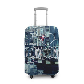 Чехол для чемодана 3D с принтом Улицы Лондона в Белгороде, 86% полиэфир, 14% спандекс | двустороннее нанесение принта, прорези для ручек и колес | city | england | flag | heart | i | london | love | street | united kingdom | англия | великобритания | город | лондон | люблю | сердце | улица | флаг | я