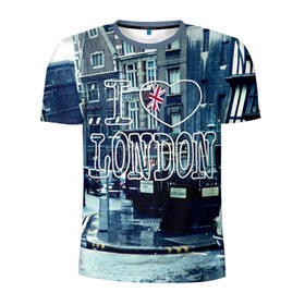 Мужская футболка 3D спортивная с принтом Улицы Лондона в Белгороде, 100% полиэстер с улучшенными характеристиками | приталенный силуэт, круглая горловина, широкие плечи, сужается к линии бедра | Тематика изображения на принте: city | england | flag | heart | i | london | love | street | united kingdom | англия | великобритания | город | лондон | люблю | сердце | улица | флаг | я