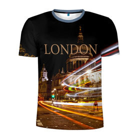 Мужская футболка 3D спортивная с принтом Улицы Лондона в Белгороде, 100% полиэстер с улучшенными характеристиками | приталенный силуэт, круглая горловина, широкие плечи, сужается к линии бедра | city | england | lights | london | night | street | united kingdom | англия | великобритания | город | лондон | ночь | огни | улица