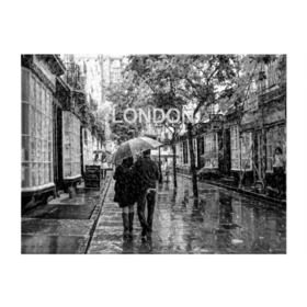 Обложка для студенческого билета с принтом Улицы Лондона в Белгороде, натуральная кожа | Размер: 11*8 см; Печать на всей внешней стороне | Тематика изображения на принте: англия | бульвар | великобритания | влюбленные | дождь | зонтик | лондон | улица