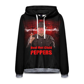 Мужская толстовка 3D с принтом Red Hot Chili Peppers в Белгороде, 100% полиэстер | двухслойный капюшон со шнурком для регулировки, мягкие манжеты на рукавах и по низу толстовки, спереди карман-кенгуру с мягким внутренним слоем. | звезда | красный | кумир | музыка | перец | рок | рок группа | хит