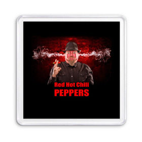 Магнит 55*55 с принтом Red Hot Chili Peppers в Белгороде, Пластик | Размер: 65*65 мм; Размер печати: 55*55 мм | Тематика изображения на принте: звезда | красный | кумир | музыка | перец | рок | рок группа | хит