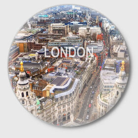 Значок с принтом Улицы Лондона в Белгороде,  металл | круглая форма, металлическая застежка в виде булавки | Тематика изображения на принте: 
