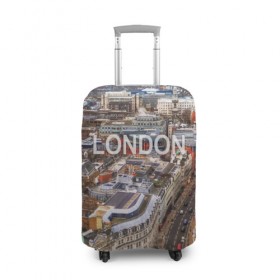 Чехол для чемодана 3D с принтом Улицы Лондона в Белгороде, 86% полиэфир, 14% спандекс | двустороннее нанесение принта, прорези для ручек и колес | 