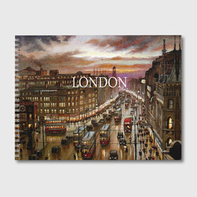 Альбом для рисования с принтом Улицы Лондона в Белгороде, 100% бумага
 | матовая бумага, плотность 200 мг. | city | england | london | united kingdom | англия | великобритания | город | лондон | ночь | огни | улица