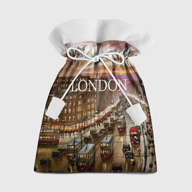 Подарочный 3D мешок с принтом Улицы Лондона в Белгороде, 100% полиэстер | Размер: 29*39 см | Тематика изображения на принте: city | england | london | united kingdom | англия | великобритания | город | лондон | ночь | огни | улица